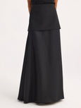 Skirt With Integrated Fluid Silk Part - Black