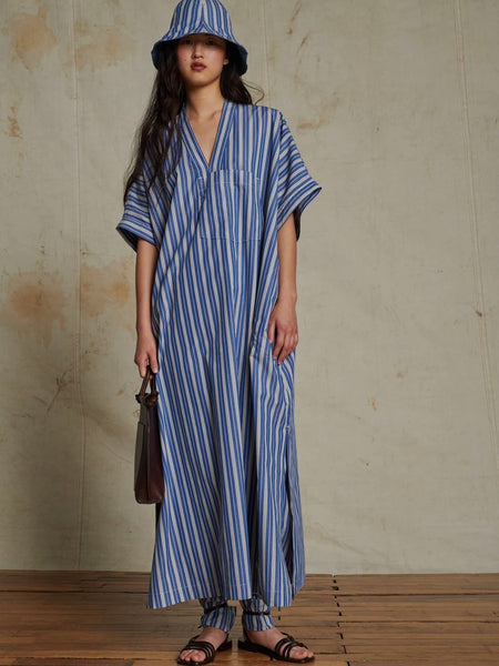 Arcachon dress - blue/white stripe