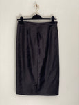 Stretch velvet pencil skirt - black