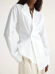 overlap light cotton shirt - optic white