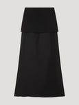 Skirt With Integrated Fluid Silk Part - Black