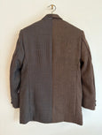 Contrasted blazer in brown/green and dark blue tones
