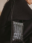 TRENA Flat Square Crossbody Bag - black