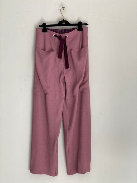 Slubbed canvas cargo pants - labbra