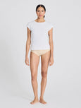 Malou Cotton 1x1 Rib Top - White