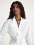 overlap light cotton shirt - optic white