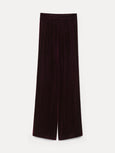 Flared trousers in plain velvet - bordeau