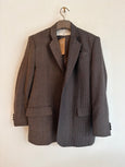 Contrasted blazer in brown/green and dark blue tones