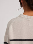 Barbera Jumper - Island Fossil / Dark Grey Stripe