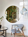 Wall Mirror 110cm diameter - black brass
