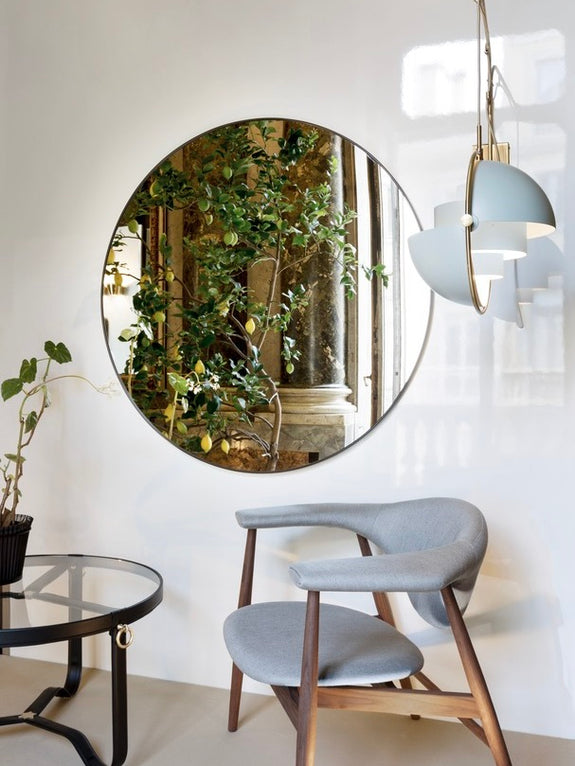 Wall Mirror 110cm diameter - black brass