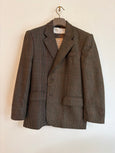Contrasted blazer in brown/green and dark blue tones