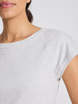 Malou Cotton 1x1 Rib Top - Light Grey Melange