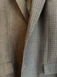 Contrasted blazer in brown/green and dark blue tones