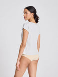 Malou Cotton 1x1 Rib Top - Light Grey Melange