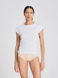 Malou Cotton 1x1 Rib Top - White