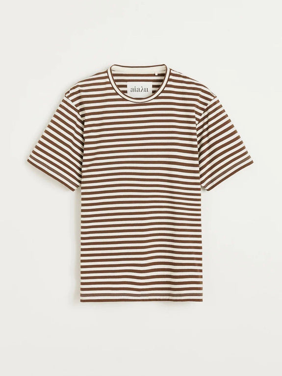Classic circular tee striped - mix coffee