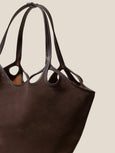 ESCALA SUEDE Cut-Out Tote Bag - dark brown