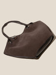 ESCALA SUEDE Cut-Out Tote Bag - dark brown