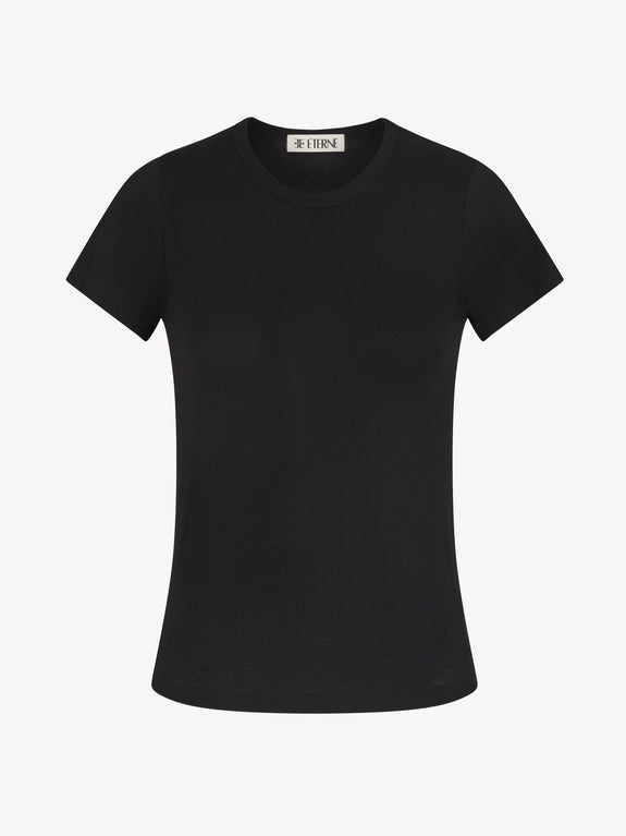FITTED CREWNECK SHORT SLEEVE T-SHIRT - Black