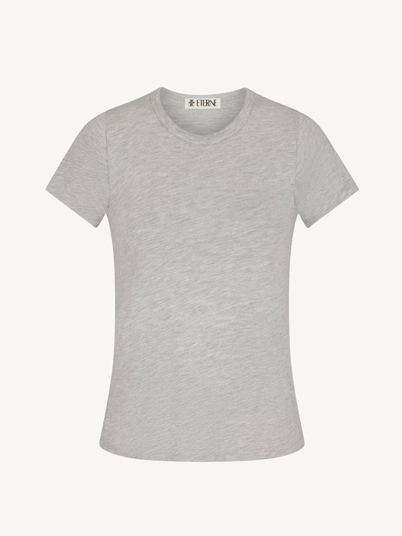 FITTED CREWNECK SHORT SLEEVE T-SHIRT - Heather grey