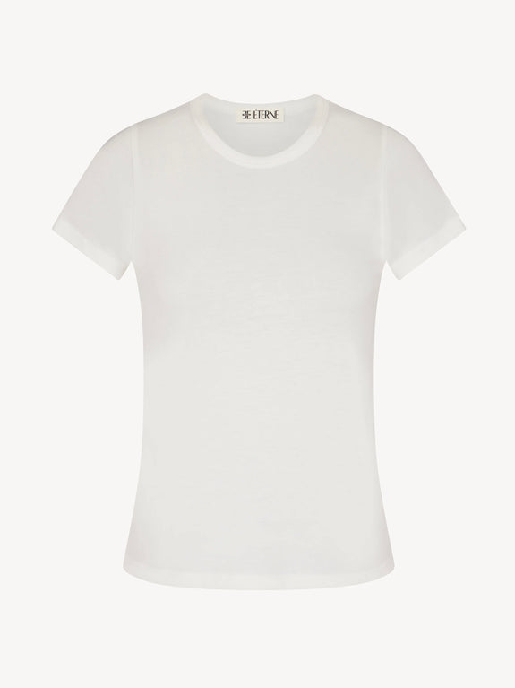 FITTED CREWNECK SHORT SLEEVE T-SHIRT - Ivory
