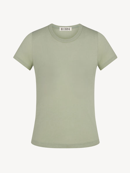 FITTED CREWNECK SHORT SLEEVE T-SHIRT - sage