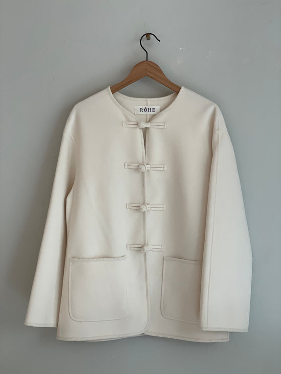 Mandarin Closure Jacket - Off White