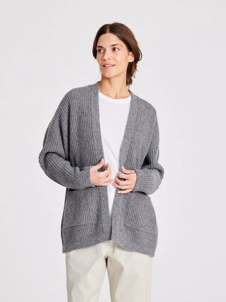 Mette Cardigan Lambswool - Grey Melangé