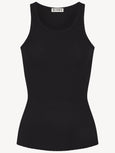 HIGH NECK FITTED TANK - black