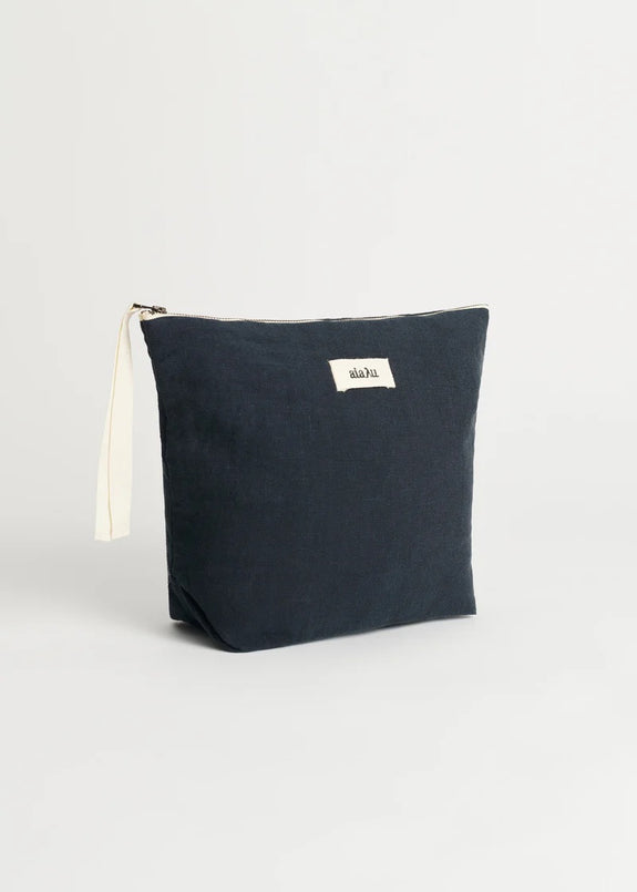 Pouch linen - navy