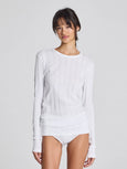 THYRA cotton TOP drop needle - white
