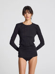 THYRA cotton TOP drop needle - black