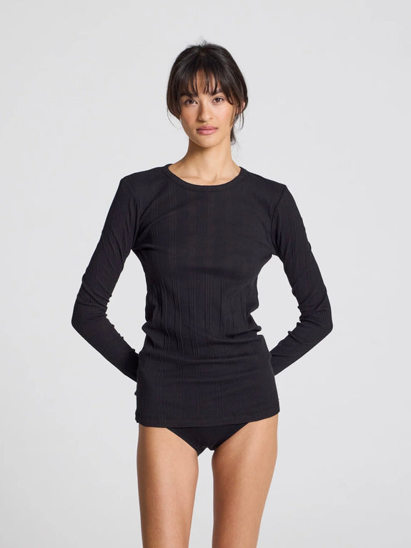 THYRA cotton TOP drop needle - black