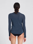THYRA WOOL TOP - DENIM BLUE