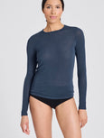 THYRA WOOL TOP - DENIM BLUE