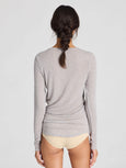 THYRA WOOL TOP - light grey melange