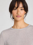 THYRA WOOL TOP - light grey melange
