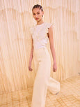 Val Sleeveless Ruffled Top - white
