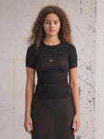 Heart tee shirt short sleeve - black