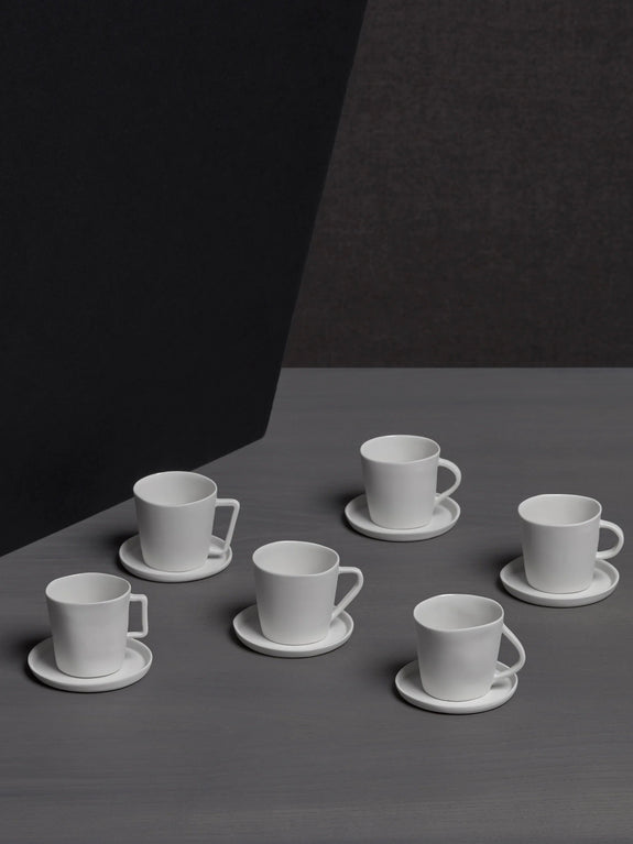 Limoges Buto Espresso Cups - bianco - 6 pieces
