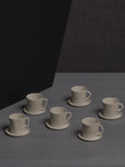 Limoges Buto Espresso Cups - sable - 6 pieces