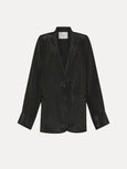 Oversized satin jacket - black