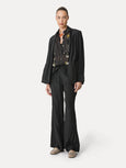 Oversized satin jacket - black