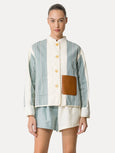 Work jacket in cotton and linen