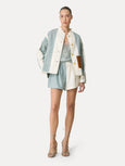 Work jacket in cotton and linen