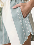 Bermuda shorts in cotton and linen