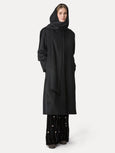 coat in astrakhan–effect mohair wool - black