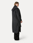 coat in astrakhan–effect mohair wool - black