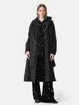 coat in astrakhan–effect mohair wool - black